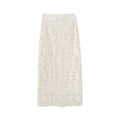 Hollow high-waisted hip-hugging lace skirt