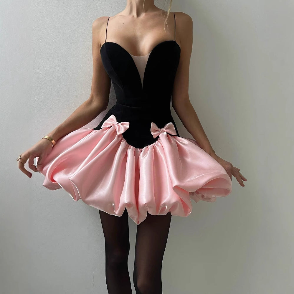 Fashion sexy tube top waist hottie dress
