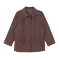 Autumn new suede big round leather bag buckle satin retro versatile short jacket