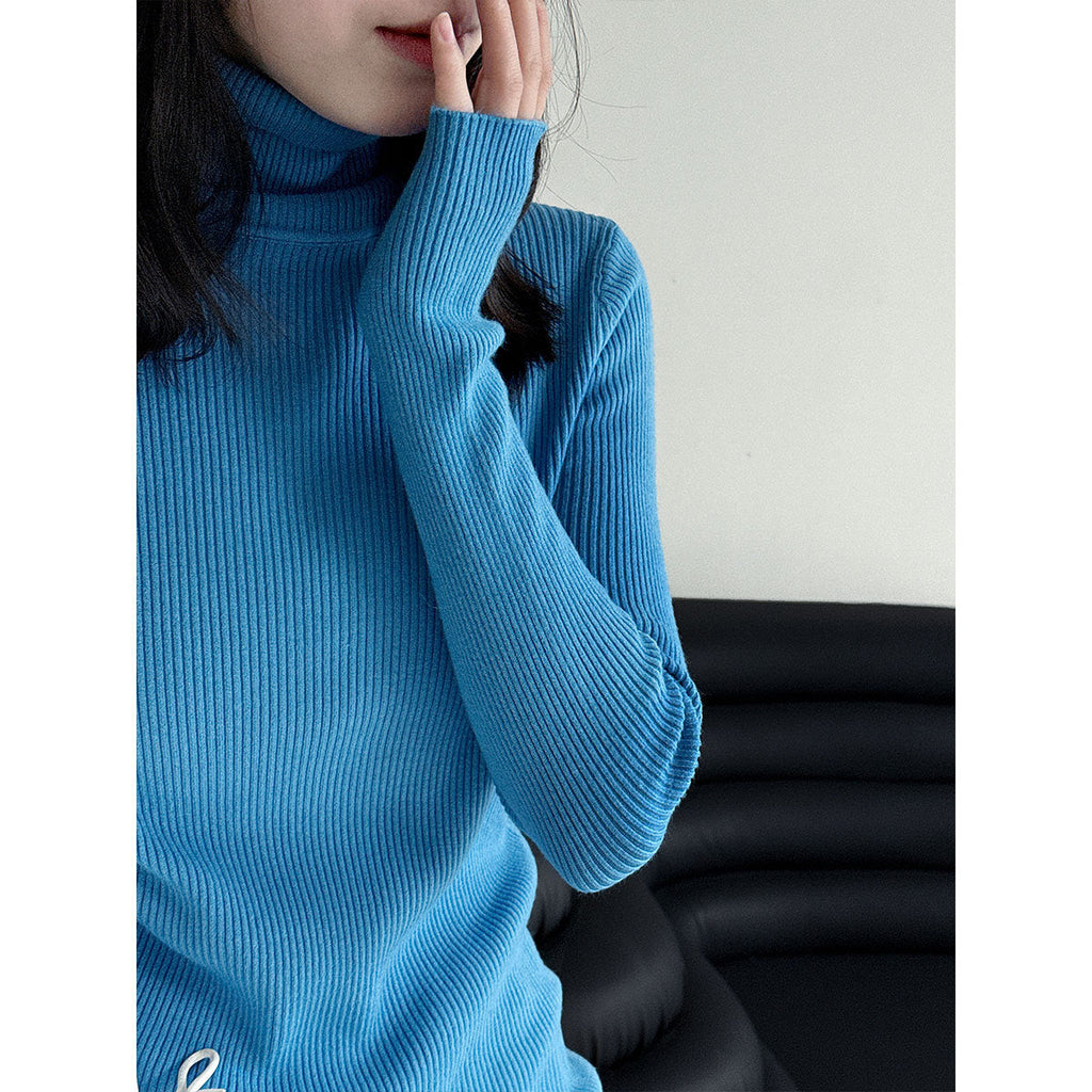 High collar silmheattech bottom shirt women's fall and winter style comfy basicseasiest for matchknittingelegant inner top