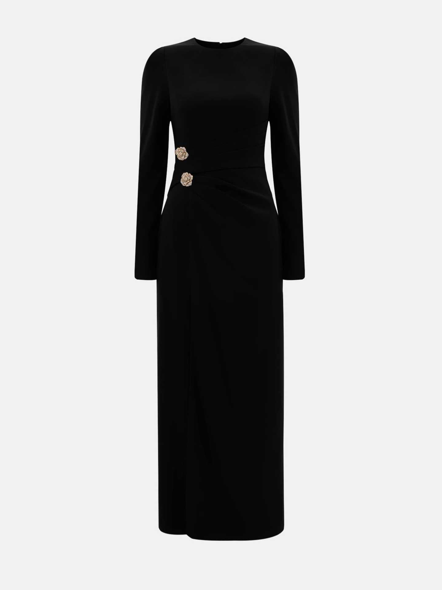 Sexy pure desire semi-turtleneck long-sleeved dress