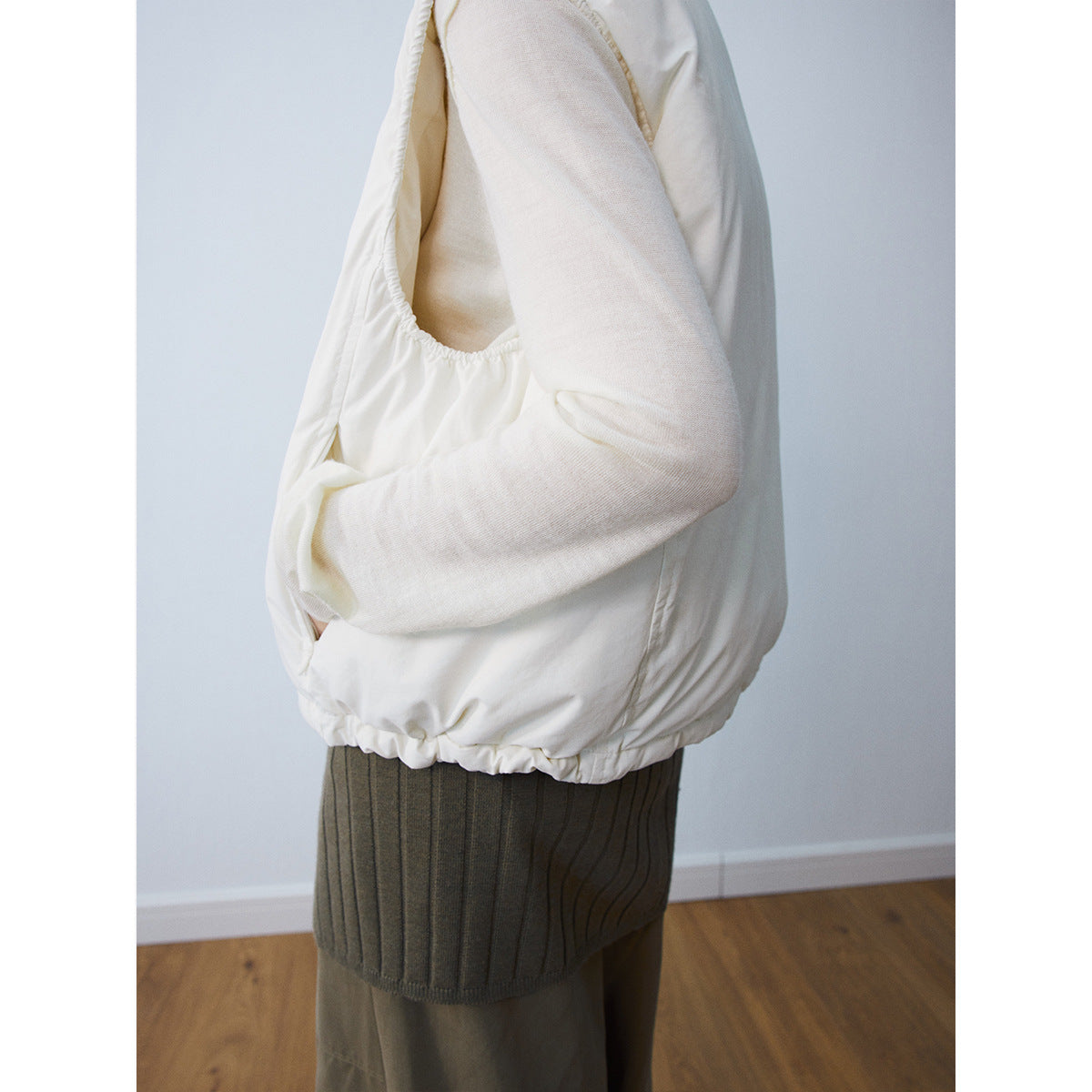 Winter new white duck down stand-up collar cloud down vest