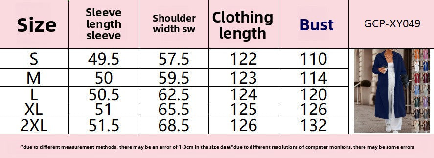 AliExpress Independent Station Autumn and Winter New Fashion Casual Commuter Long Cardigan