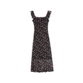 Beautiful floral dress square collar temperament dress