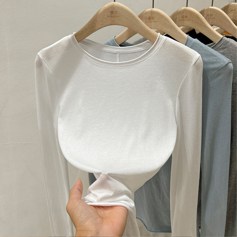 Round Neck Short Sleeve T-Shirt Women Loose Fit Solid Color Top