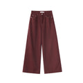 Casual simple floor mopping long loose wide-leg mid-rise jeans women