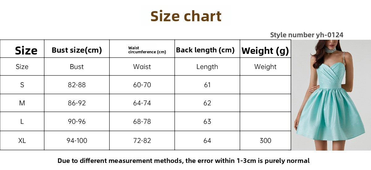 Dress pleated suspender dress sexy temperament rhinestone skirt