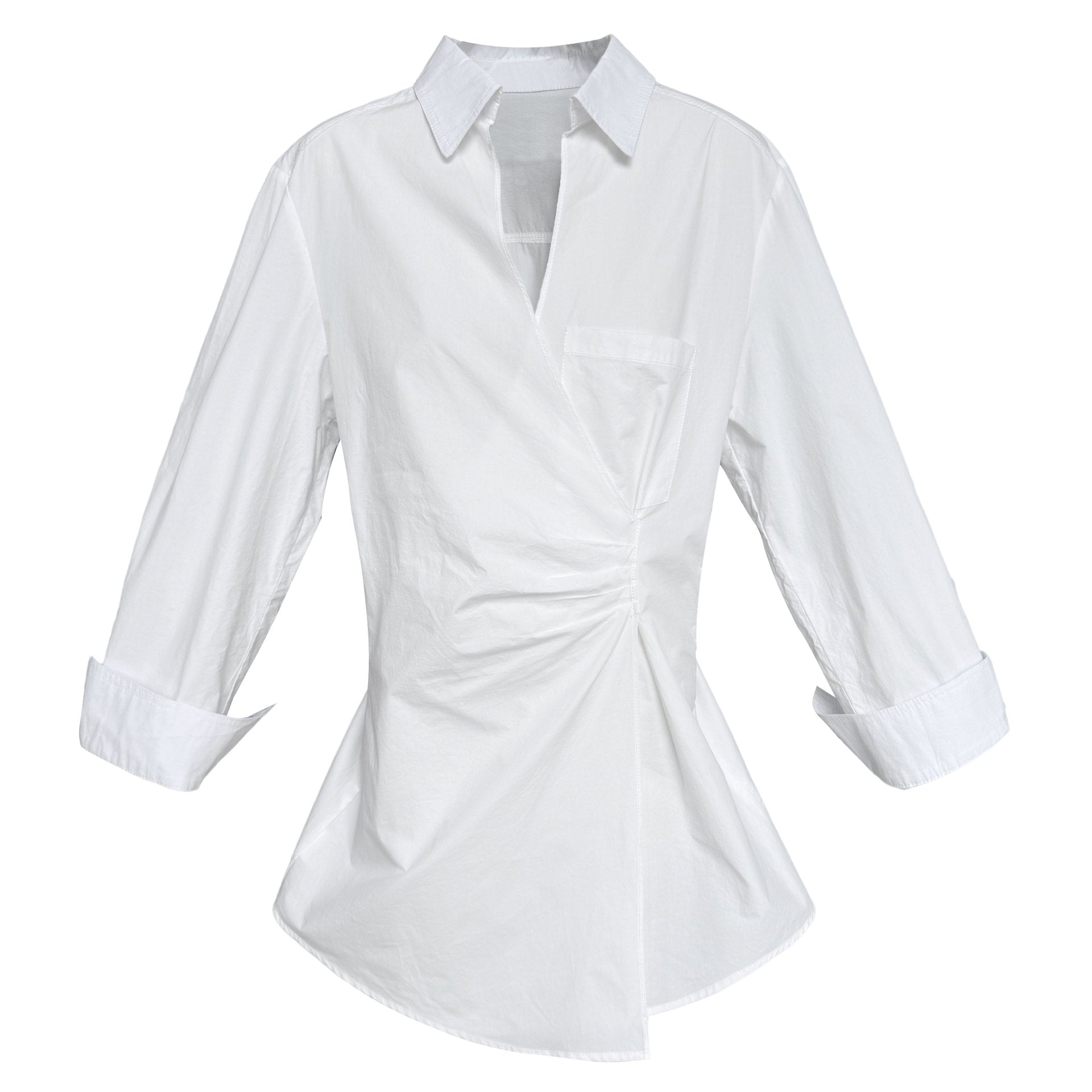 Irregular V-neck shirt