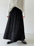 Vintage velvet high-waisted midi skirt - new autumn collection, premium quality, versatile a-line design