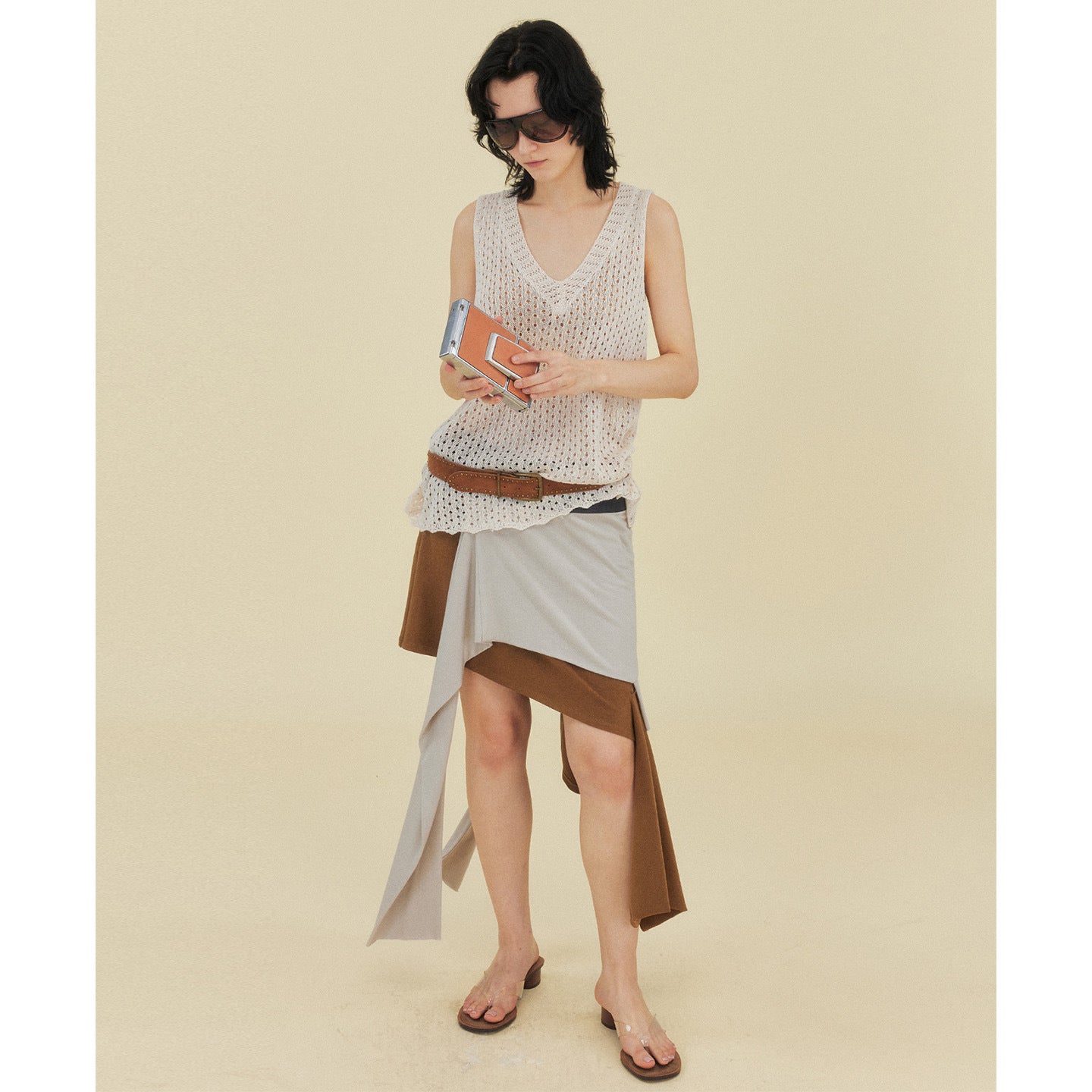 Knitted Vest Vintage Hollow V-Neck Top