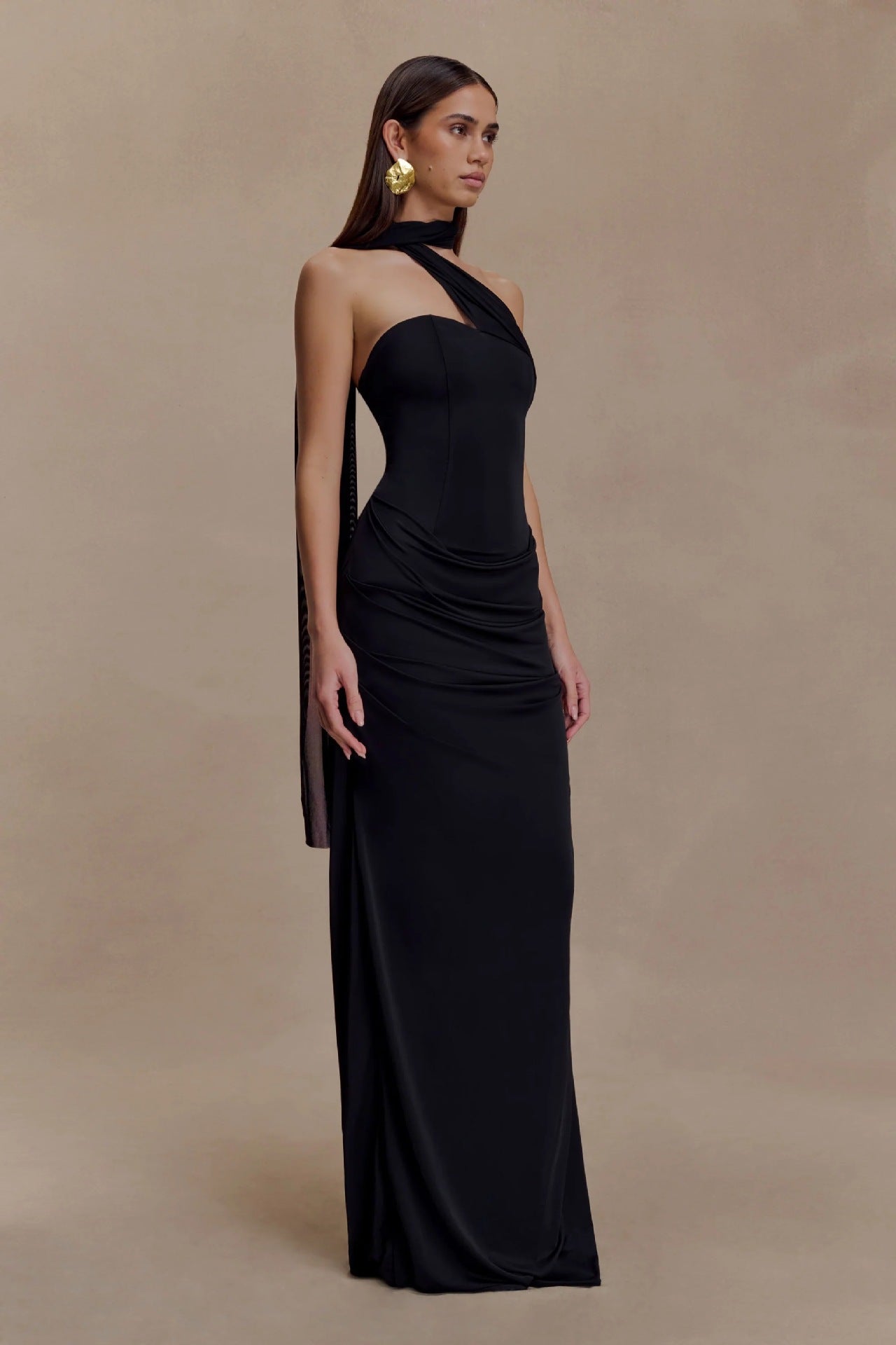Sexy tube top dress temperament elegant French streamer slim-fitting celebrity dress