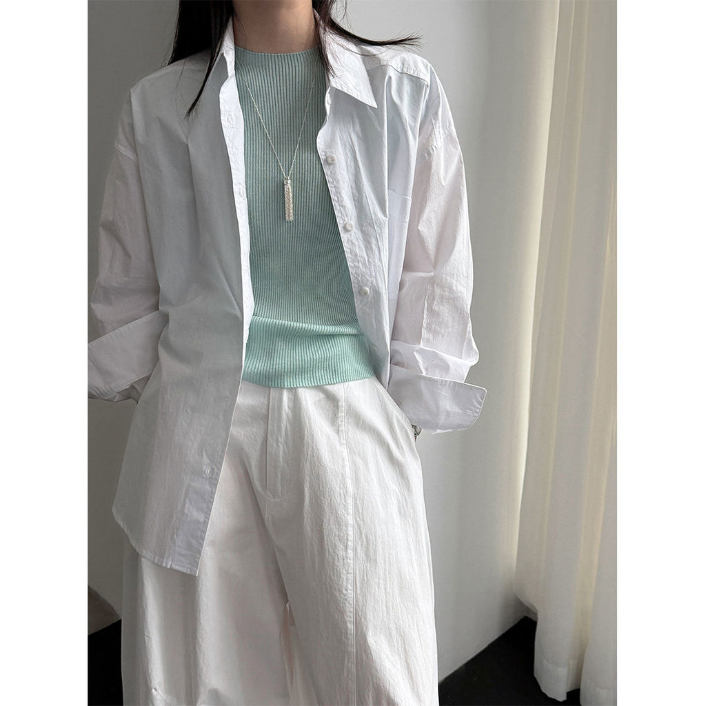 Korean Lazy Wind Shoulder Stacked Shirt Women's 26 Spring New Versatile Commuter Sunscreen Jacket