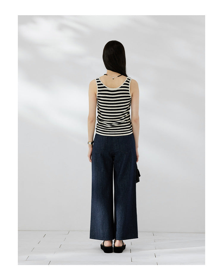 Texture Tianshuang linen knitted cool vest