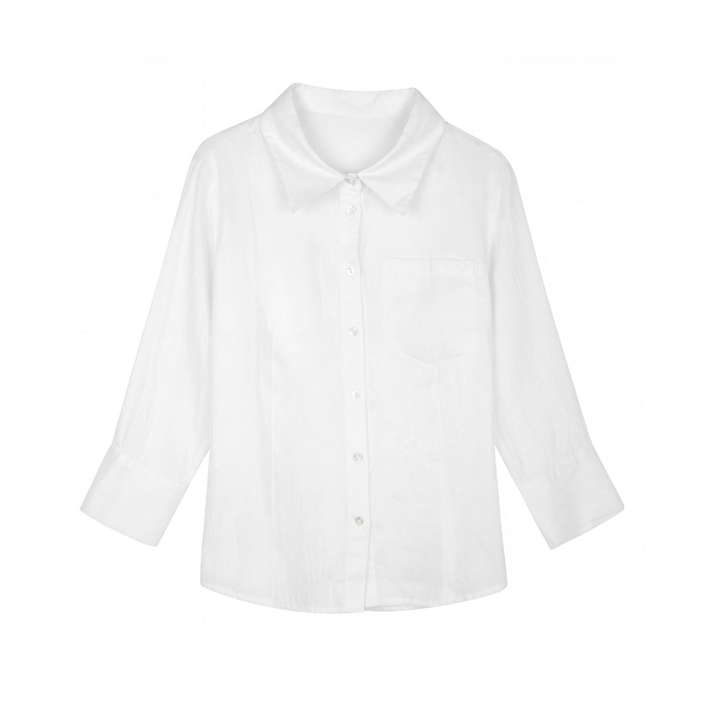 Minimalist linen slim-fit shirt