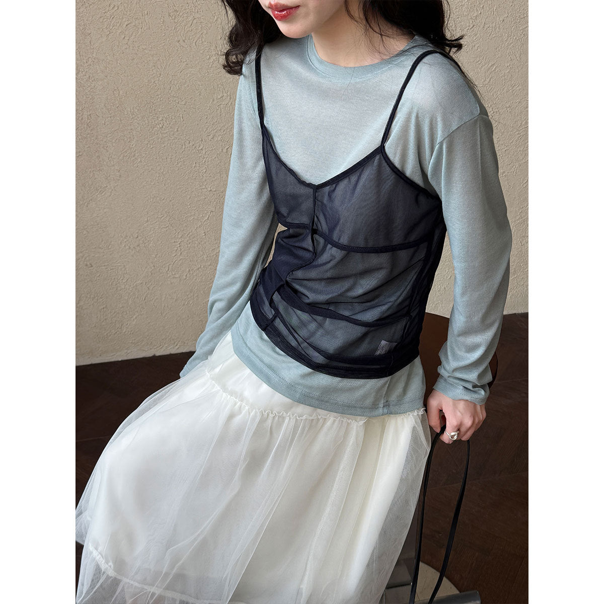 Sunscreen shirt Tencel thin long-sleeved T-shirt women's summer new loose blouse knitted mask top