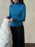Korean semi-turtleneck lining brushed warm base shirt women's autumn and winter micro-elastic slim and versatile top