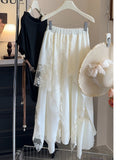 Spring and summer new lace mesh skirt swinging a-word skirt