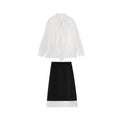 Spring French gentle and beautiful top double-layer color matching skirt fashion suit