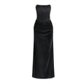New dress sexy tube top skirt high-end halter fishbone dress temperament evening dress
