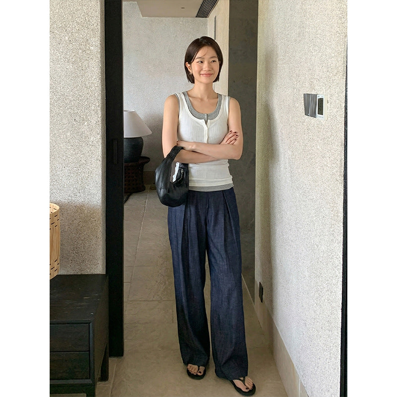 Casual loose season simple commuter versatile trousers