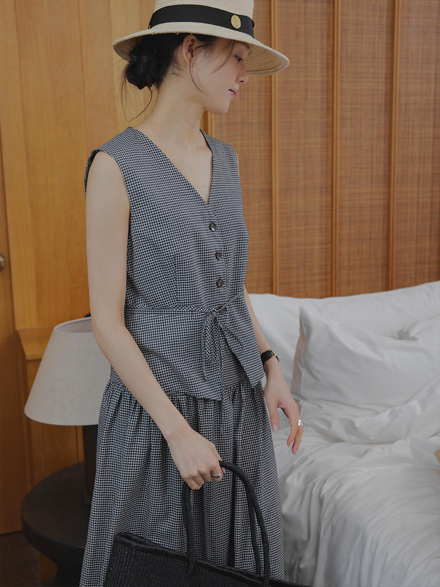 Wear formula, light luxury old money style V-neck vest jacket