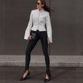 Solid color slim-fit short jacket