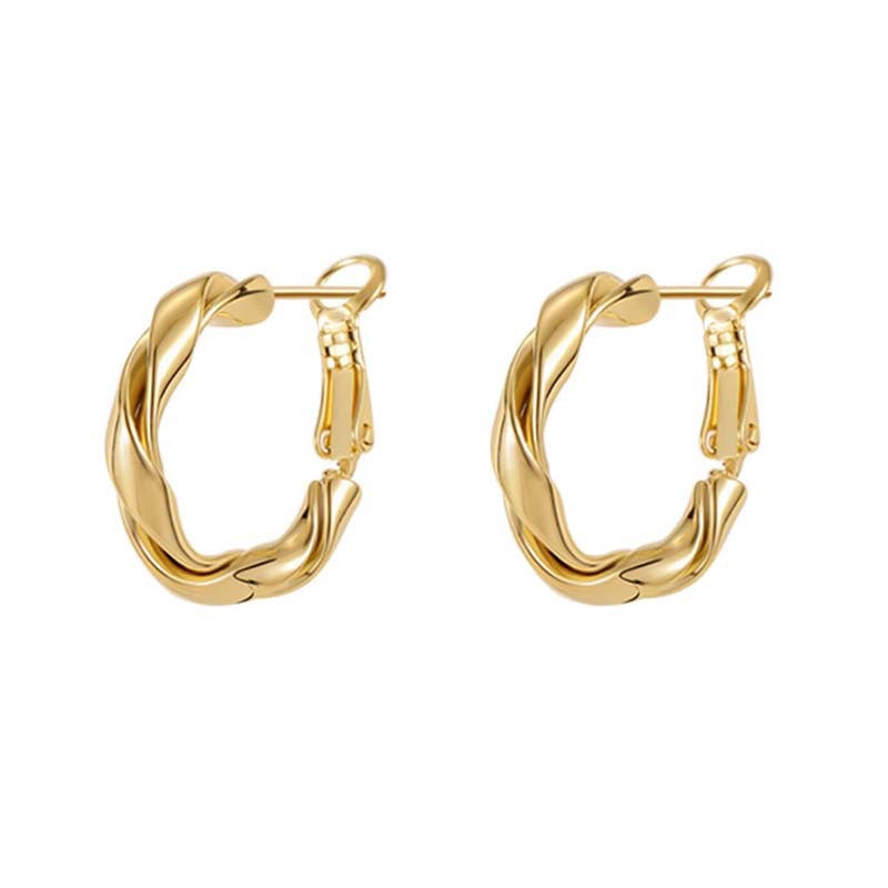 Light gold twist earrings