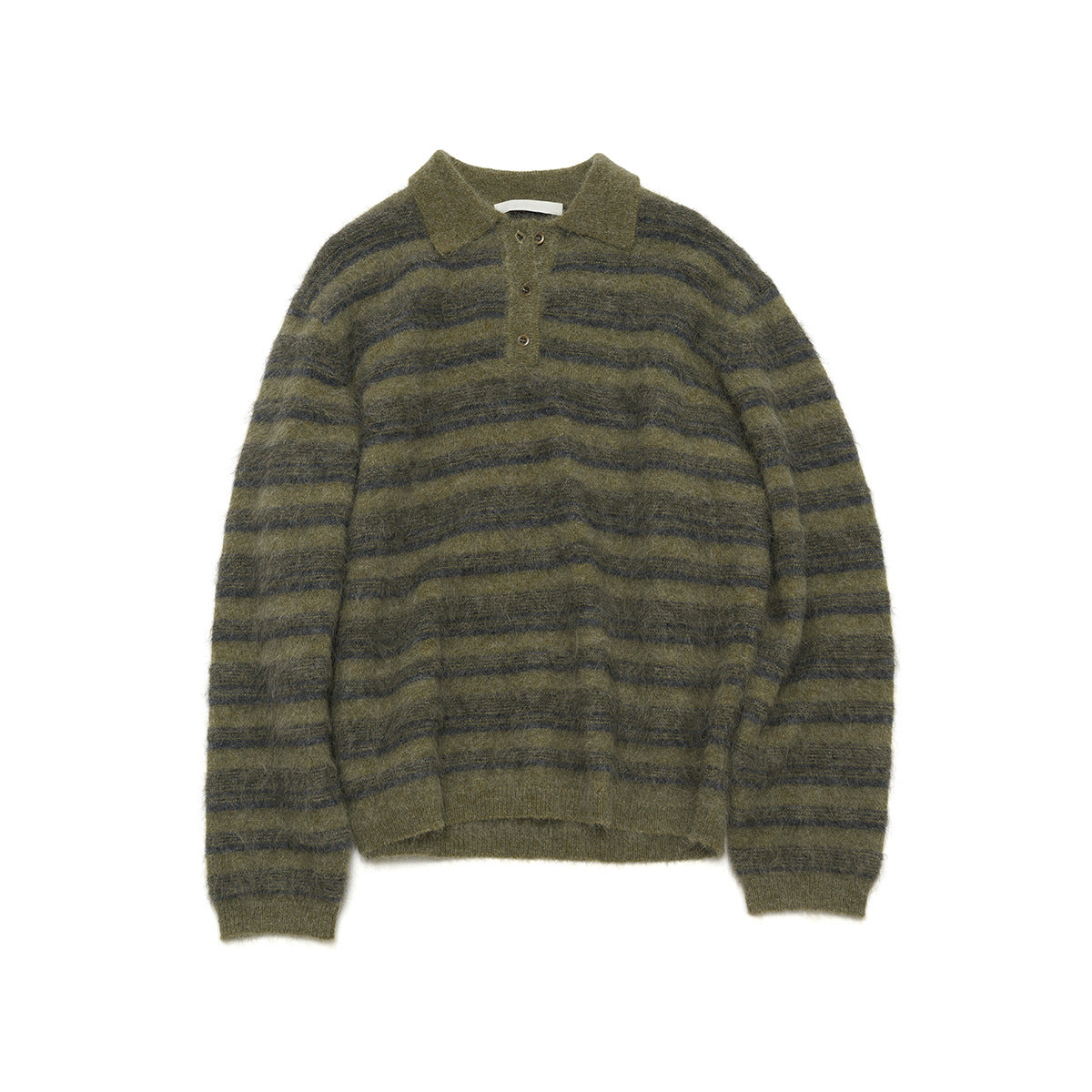 Autumn new casual polo collar high proportion alpaca hair versatile contrasting striped sweater