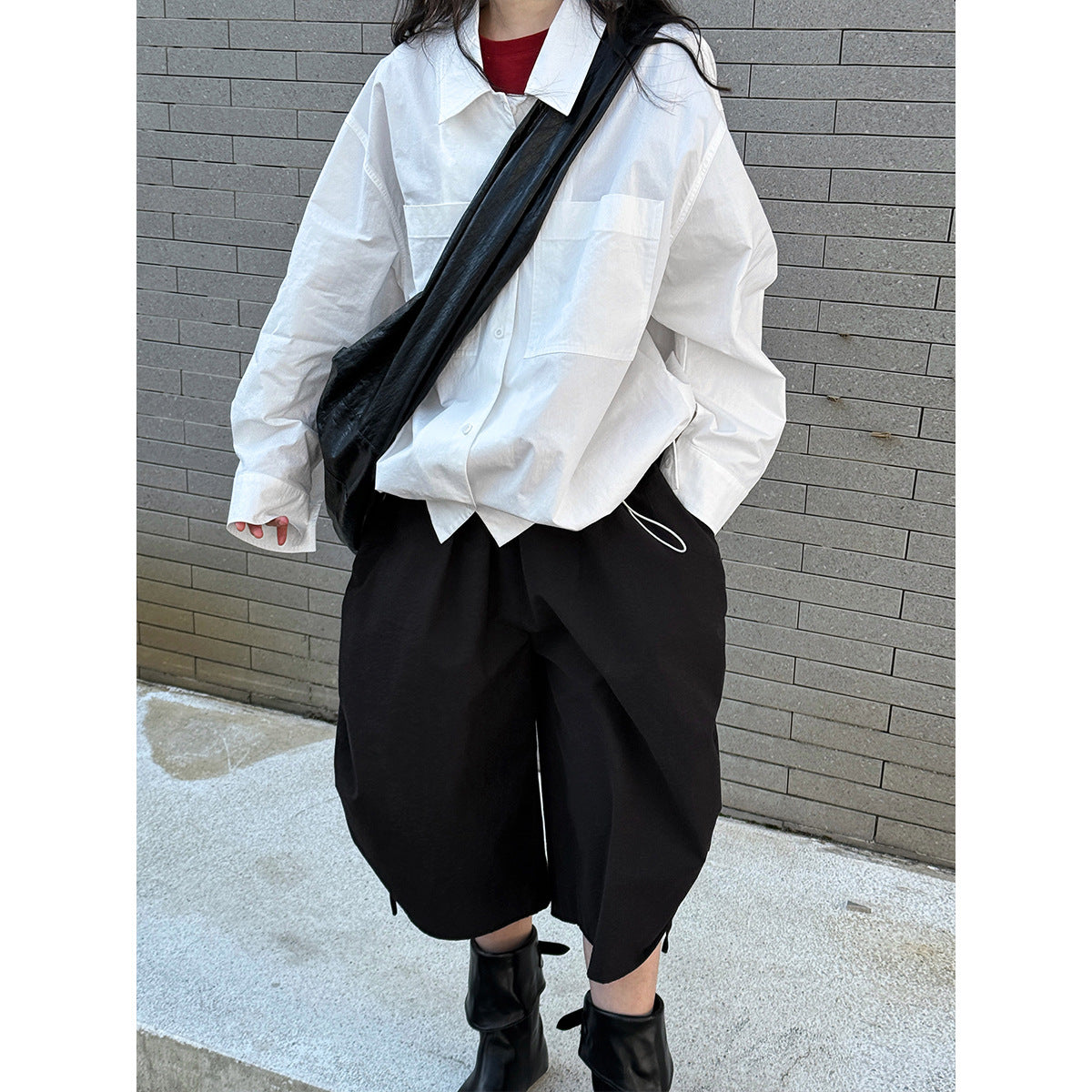 Korean temperament double pocket Polo collar casual shirt women's spring new versatile stacked shirt