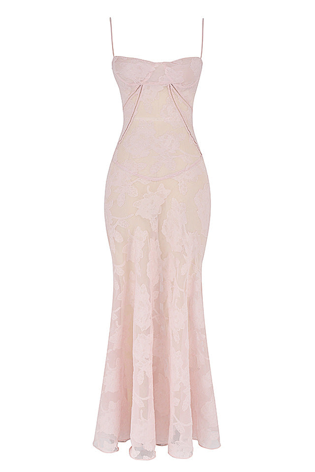 Dress summer waist thin French suspender dress