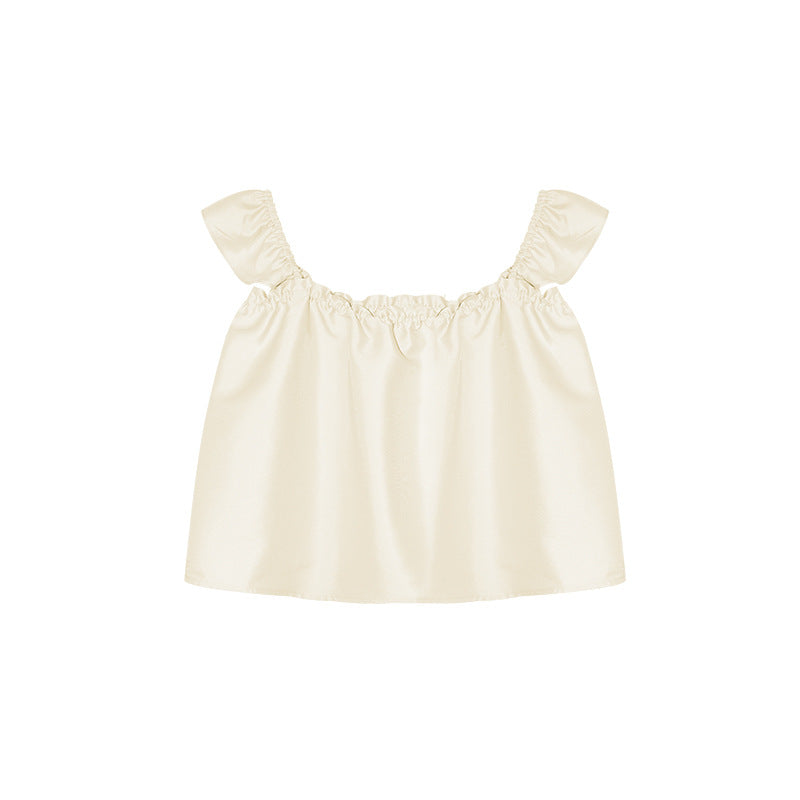 Square Neck Flutter Sleeve Top