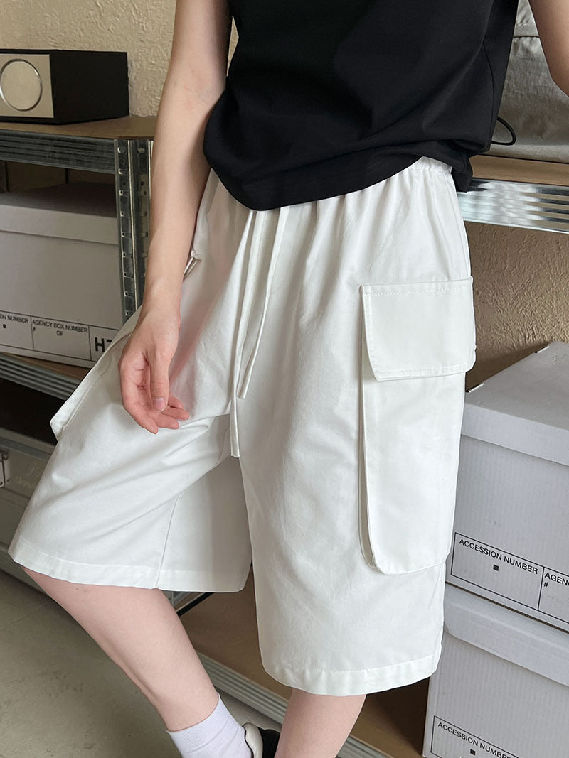 Japanese stylecasualworkwear style shorts ins women's summernew arrival hong kong style loosehalf lengthstraight-legshorts