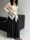 French hem strap-up Tencel acetate sunscreen shirt women's summer new light and thin long-sleeved shawl