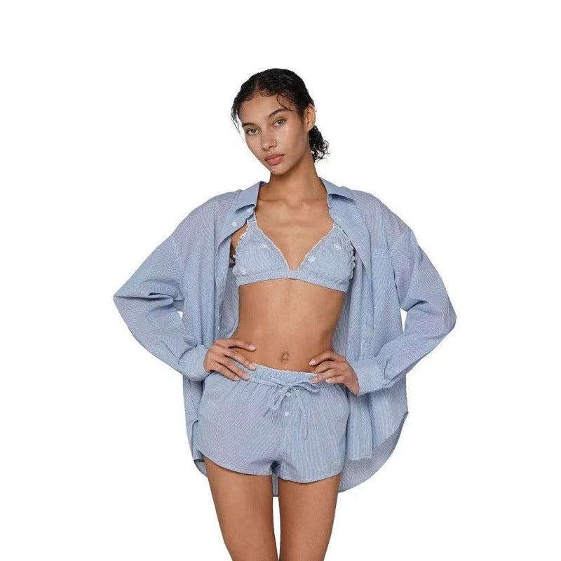 Sexy seaside vacation three-piece breathable set