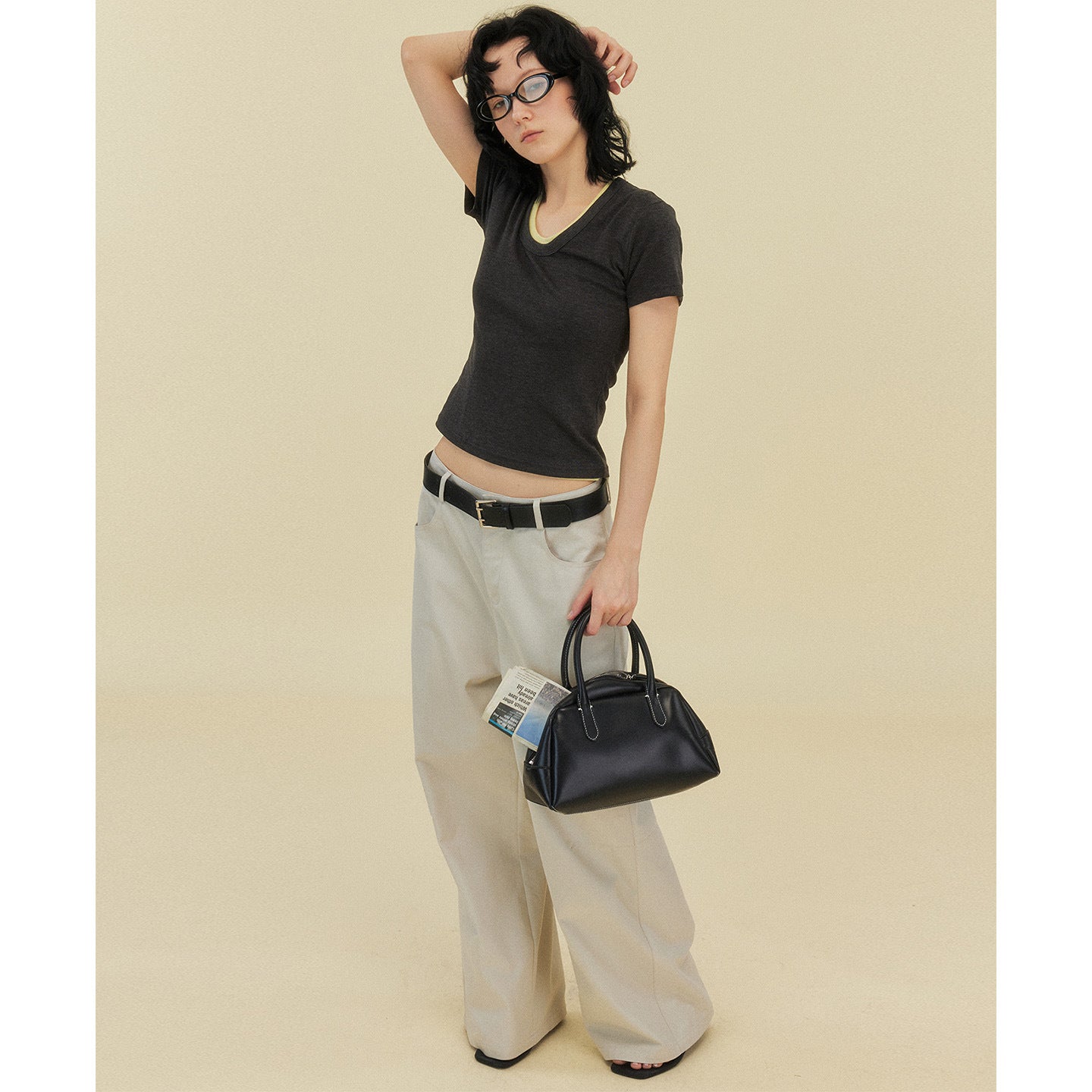 Twill nylon cotton scimitar pants casual pants