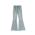 Versatile Washed Skinny Legs Flared Jeans