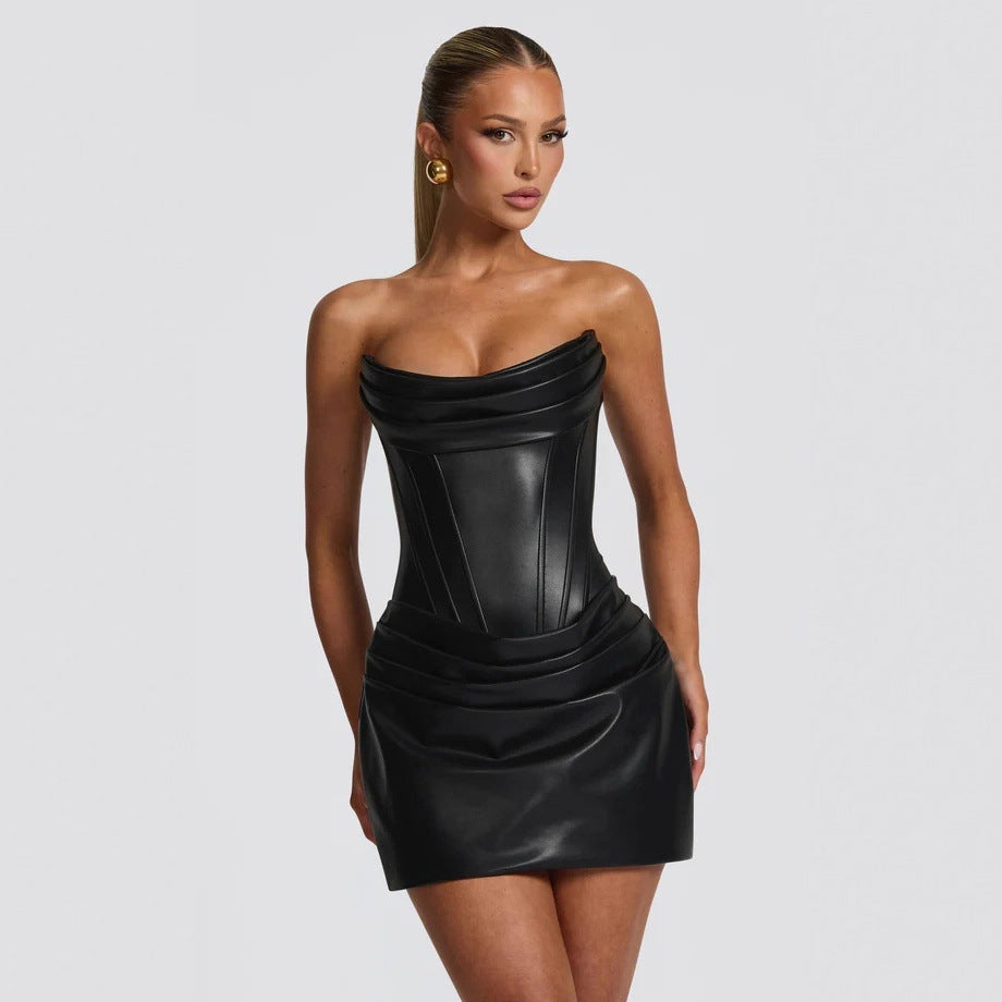 Stylish Sexy Slim Lace-Up Spice Girl Dress