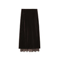 Elegant lace velvet high waist hip skirt