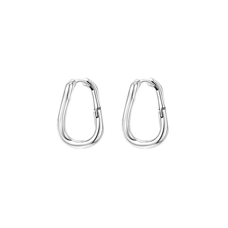 Korean plain ring ear buckle, high-end niche design, summer earrings, earrings, twisted U-shaped earrings, factory direct sales