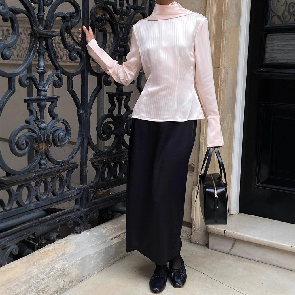 Fashion lapel streamer shirt top
