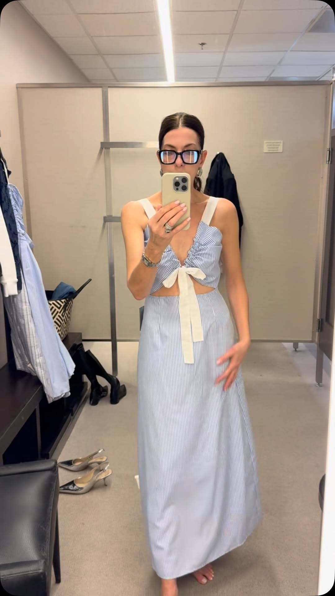 Summer Fashion Vacation Style Hollow Strap Dress Slim Spice Girl French Checked Dress
