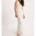 Sexy fashion vest long dress three-dimensional flower knitted dress female spice girl foreign style long