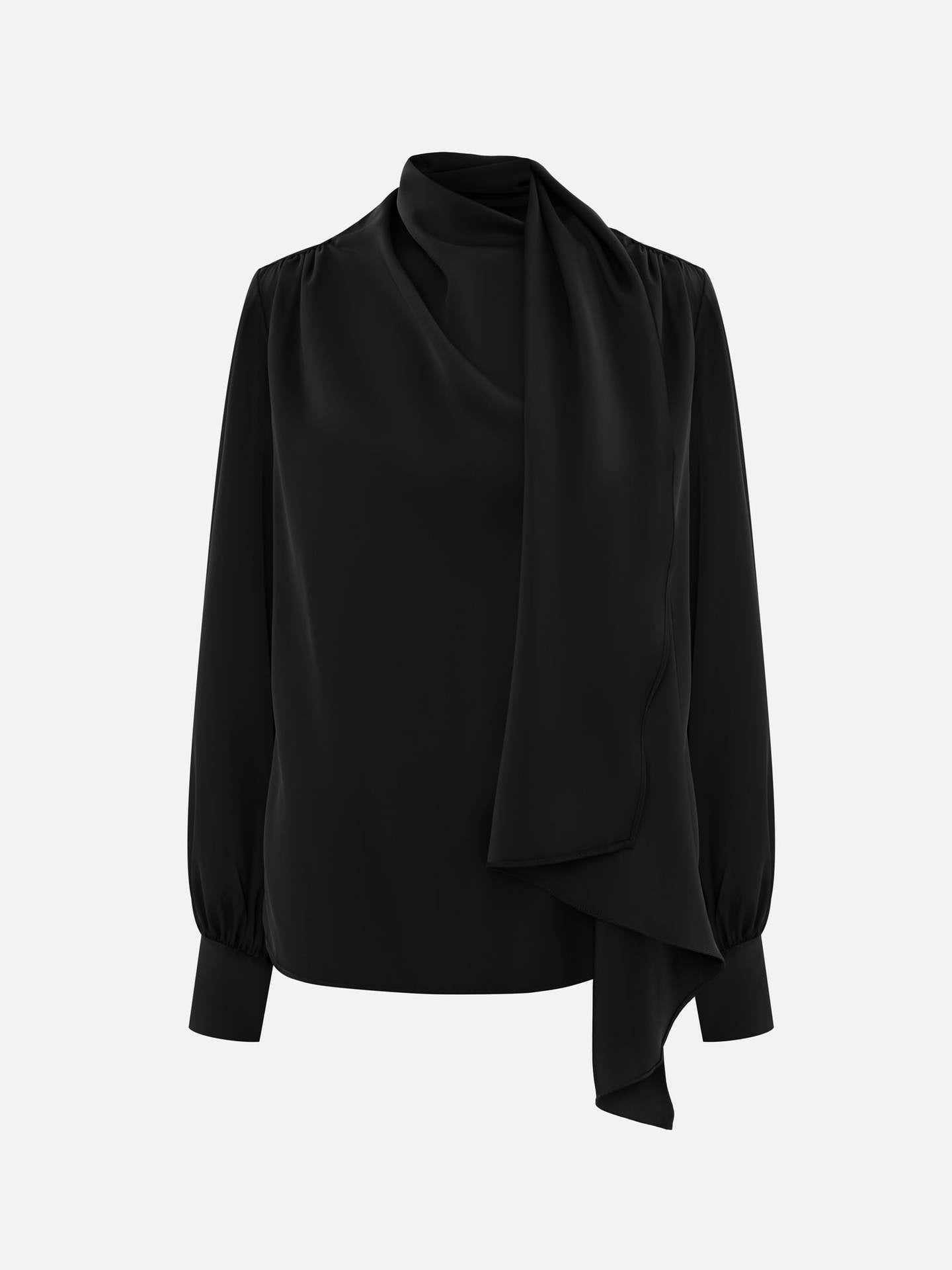 French Elegant Ribbon Top Shirt Air Commuter Pullover Long Sleeve Shirt
