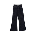Gradual change washed blue cotton high waist micro pull jeans