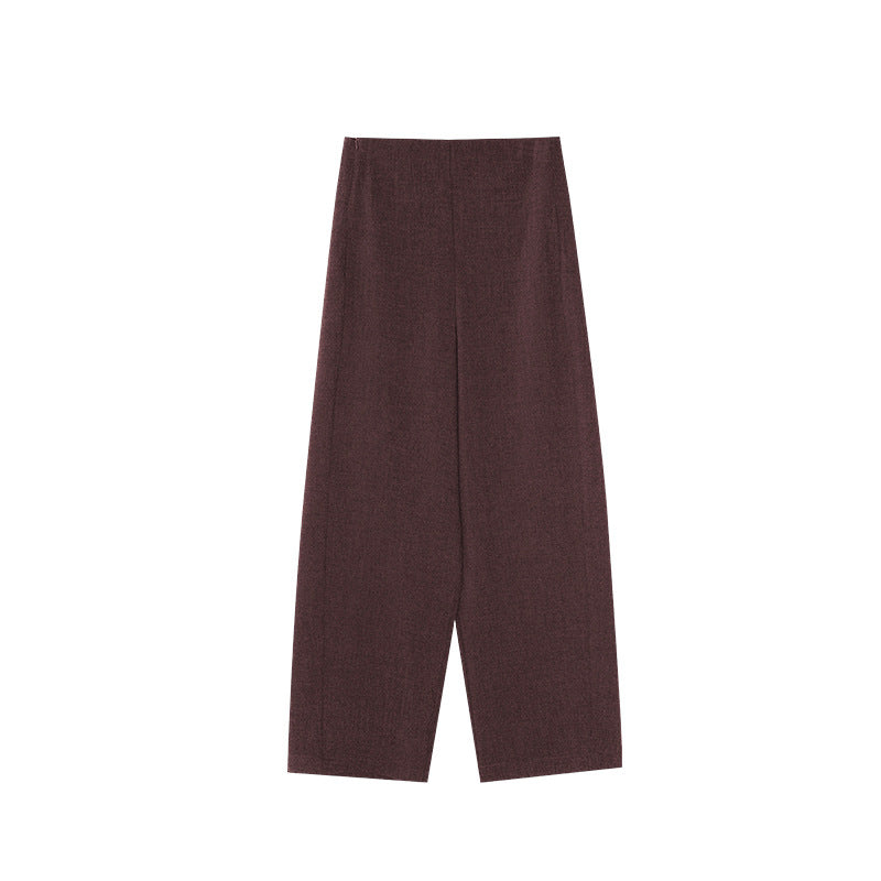 Early spring Korean version of versatile casual pants high waist long straight suit pants