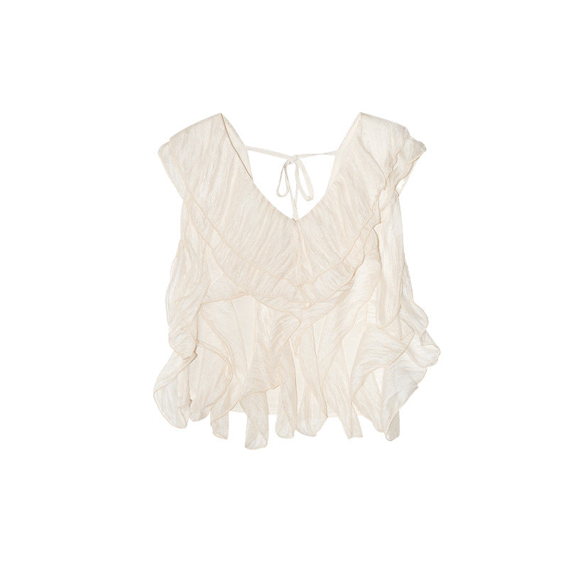 Gentle wind atmosphere foreign style chic super fairy chiffon shirt