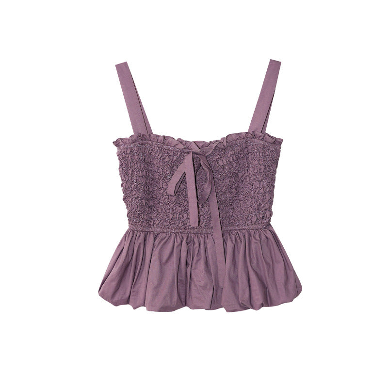 Girls sweet age-reducing texture slim-fitting sling vest