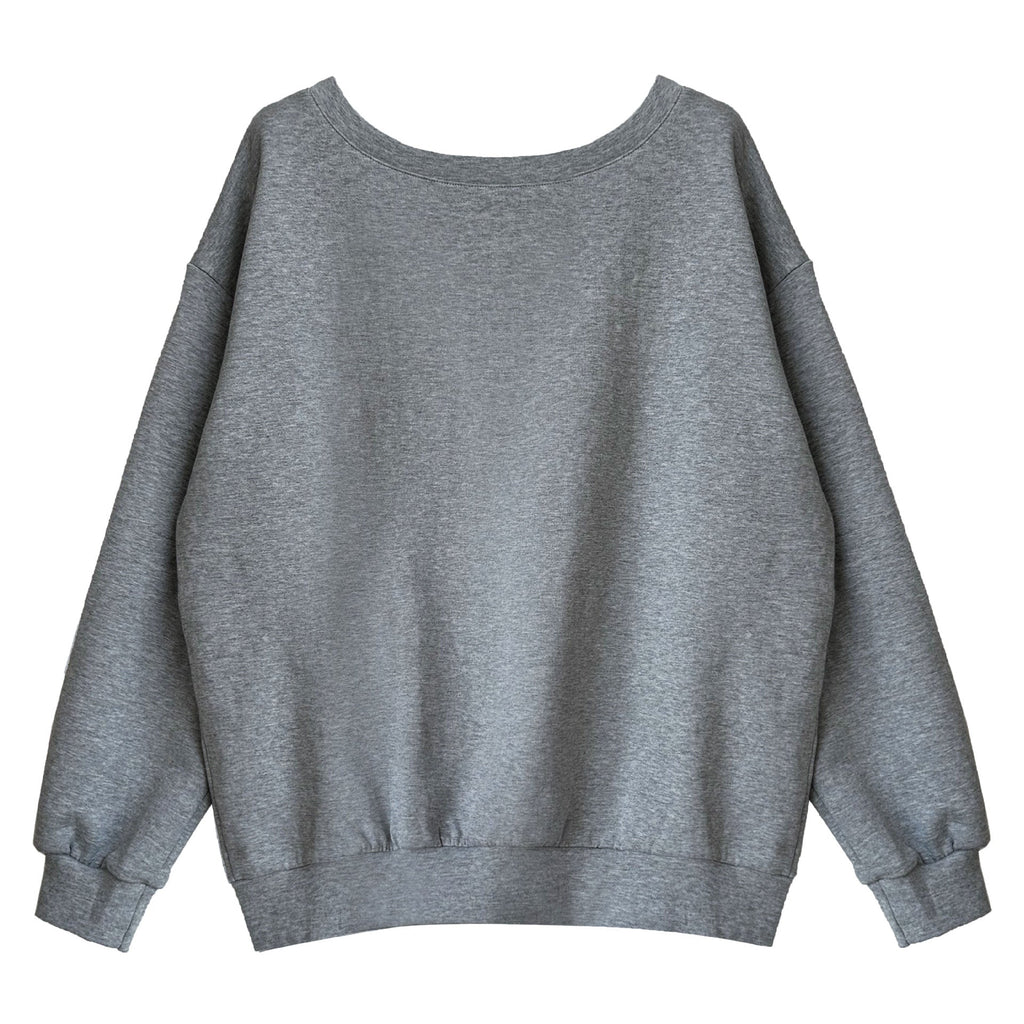 Slack slanted shoulder sweater women's autumn new loose lazy style one-word collar off-the-shoulder top