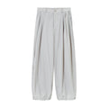 Summer new design pleated sunscreen drawstring foot loose profile casual pants