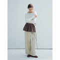 Spring new casual high-waisted mulberry silk lace-up simple and versatile ultra-short skirt